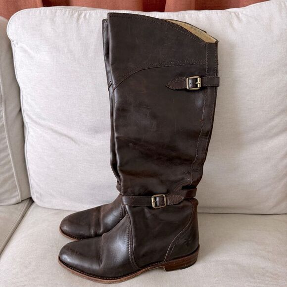 Frye Brown Dorado Knee High Riding Boots - Picture 5 of 8